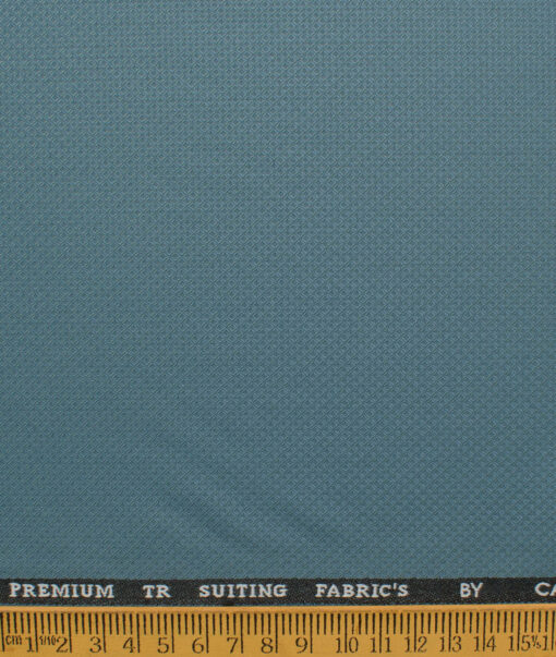 Canetti Men's Terry Rayon  Structured  Unstitched Suiting Fabric (Teal Blue)