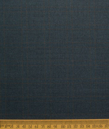 Fashion Flair Men's Terry Rayon  Checks  Unstitched Suiting Fabric (Sea Green)