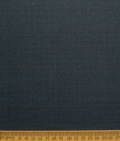 Fashion Flair Men's Terry Rayon  Checks  Unstitched Suiting Fabric (Sea Green)