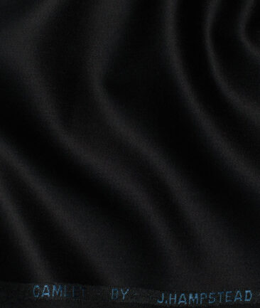 J.Hampstead Men's Terry Rayon  Solids  Unstitched Suiting Fabric (Jet Black)