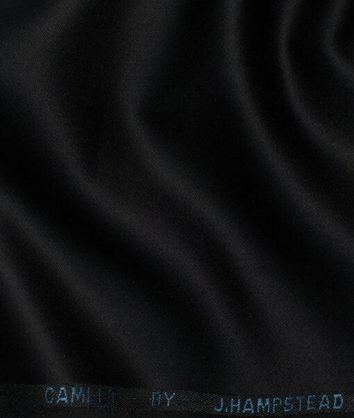 J.Hampstead Men's Terry Rayon  Solids  Unstitched Suiting Fabric (Jet Black)