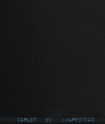 J.Hampstead Men's Terry Rayon  Solids  Unstitched Suiting Fabric (Jet Black)