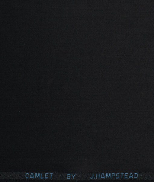 J.Hampstead Men's Terry Rayon  Solids  Unstitched Suiting Fabric (Jet Black)