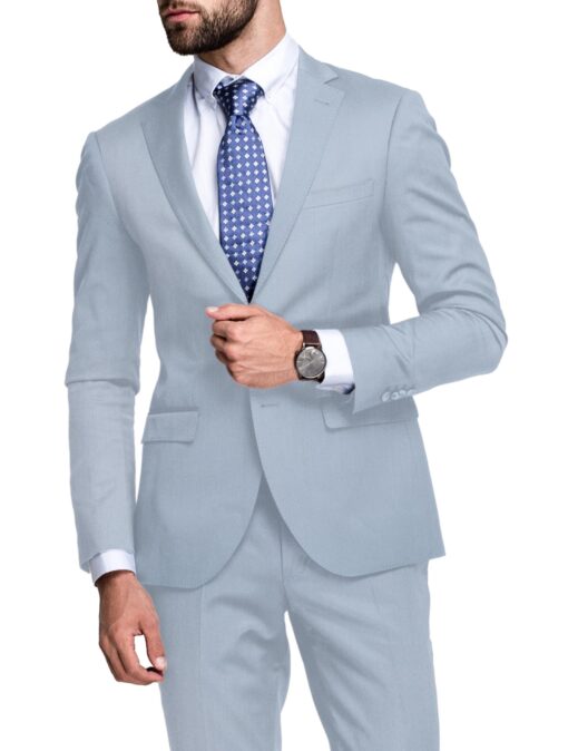 J.Hampstead Men's Terry Rayon  Solids  Unstitched Suiting Fabric (Sky Blue)