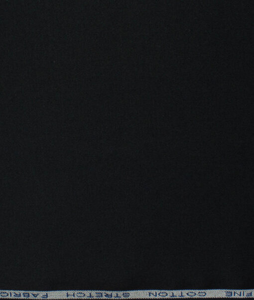 Raymond Men's Cotton Solids  Unstitched Stretchable Trouser Fabric (Black)