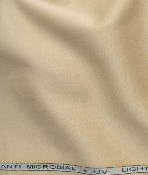 Raymond Men's Cotton Solids  Unstitched Stretchable Trouser Fabric (Cream)