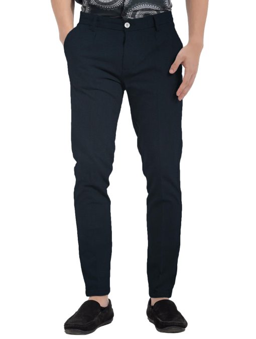 Raymond Men's Cotton Solids  Unstitched Stretchable Trouser Fabric (Dark Blue)