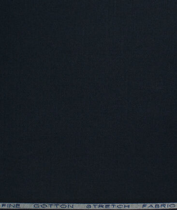 Raymond Men's Cotton Solids  Unstitched Stretchable Trouser Fabric (Dark Blue)