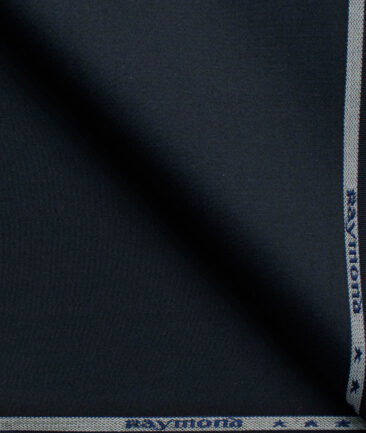 Raymond Men's Cotton Solids  Unstitched Stretchable Trouser Fabric (Dark Blue)