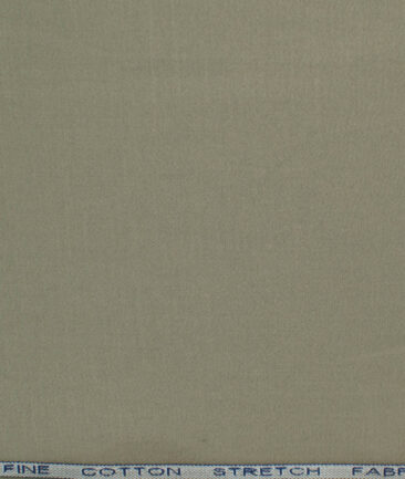 Raymond Men's Cotton Solids  Unstitched Stretchable Trouser Fabric (Light Olive Green)