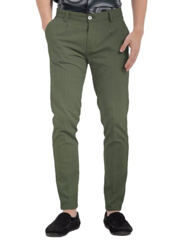 Raymond Men's Cotton Solids  Unstitched Stretchable Trouser Fabric (Olive Green)