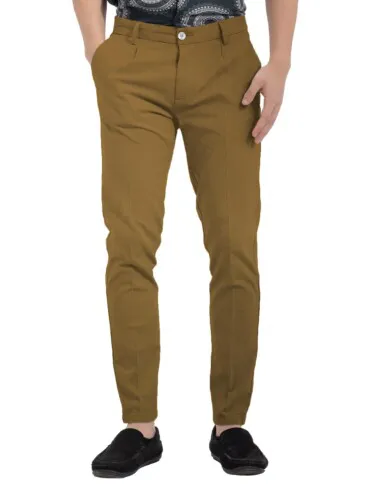 Raymond Men's Cotton Solids  Unstitched Stretchable Trouser Fabric (Peanut Brown)