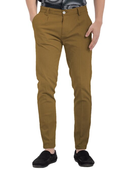 Raymond Men's Cotton Solids  Unstitched Stretchable Trouser Fabric (Peanut Brown)