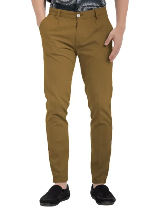 Raymond Men's Cotton Solids  Unstitched Stretchable Trouser Fabric (Peanut Brown)
