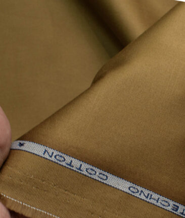 Raymond Men's Cotton Solids  Unstitched Stretchable Trouser Fabric (Peanut Brown)
