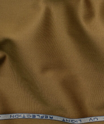 Raymond Men's Cotton Solids  Unstitched Stretchable Trouser Fabric (Peanut Brown)