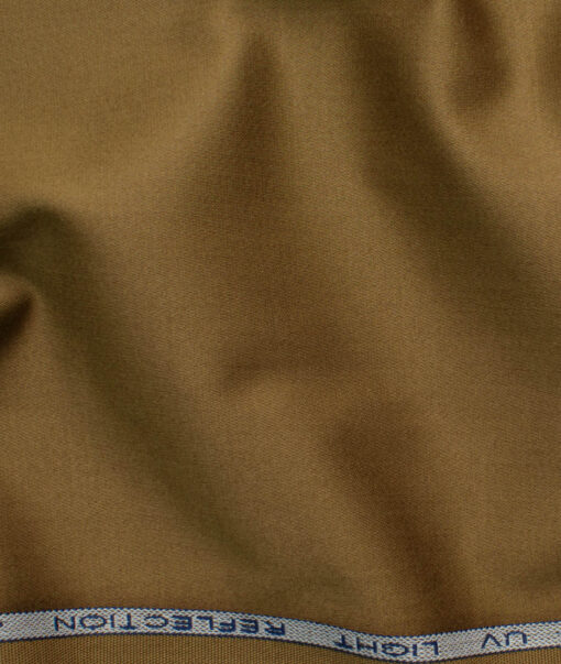 Raymond Men's Cotton Solids  Unstitched Stretchable Trouser Fabric (Peanut Brown)