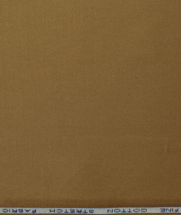 Raymond Men's Cotton Solids  Unstitched Stretchable Trouser Fabric (Peanut Brown)
