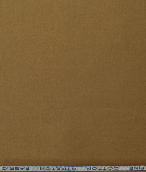 Raymond Men's Cotton Solids  Unstitched Stretchable Trouser Fabric (Peanut Brown)
