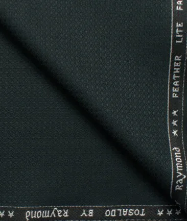 Raymond Men's Terry Rayon  Structured  Unstitched Suiting Fabric (Dark Green)