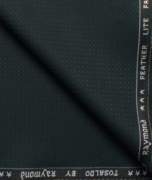 Raymond Men's Terry Rayon  Structured  Unstitched Suiting Fabric (Dark Green)