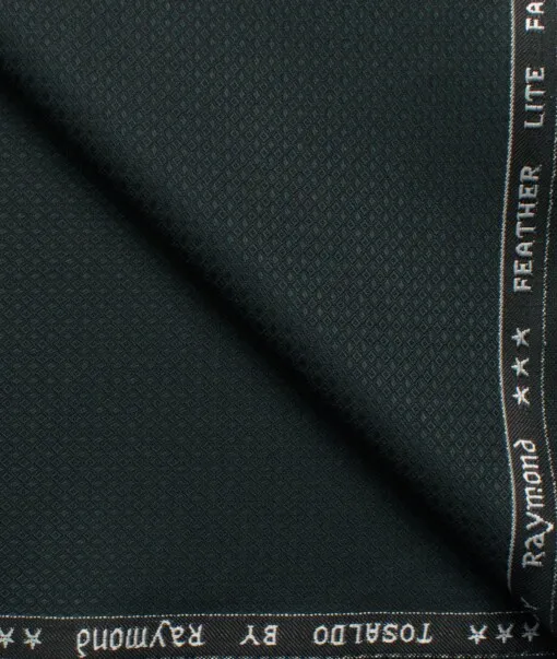 Raymond Men's Terry Rayon  Structured  Unstitched Suiting Fabric (Dark Green)