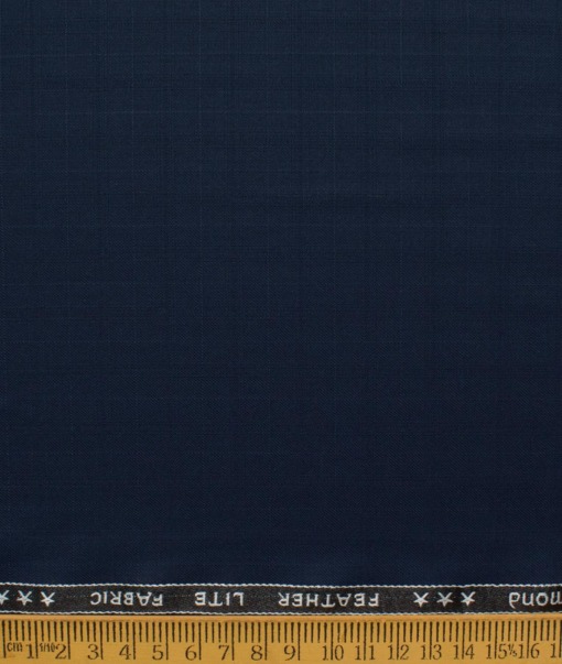 Raymond Men's Terry Rayon  Checks  Unstitched Suiting Fabric (Dark Blue)