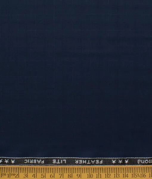Raymond Men's Terry Rayon  Checks  Unstitched Suiting Fabric (Dark Blue)