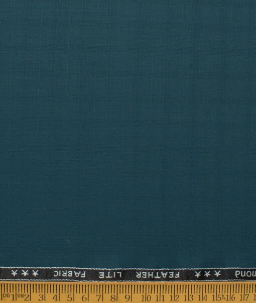 Raymond Men's Terry Rayon  Checks  Unstitched Suiting Fabric (Casal Green)