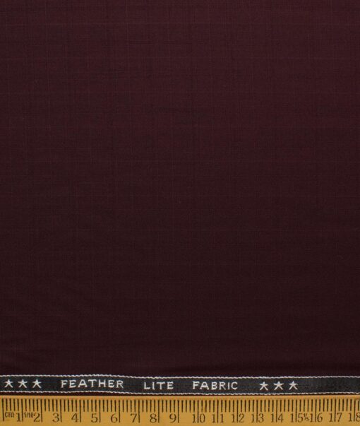 Raymond Men's Terry Rayon  Checks  Unstitched Suiting Fabric (Wine)