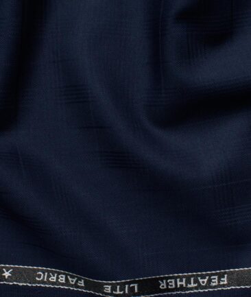 Raymond Men's Terry Rayon  Checks  Unstitched Suiting Fabric (Dark Royal Blue)