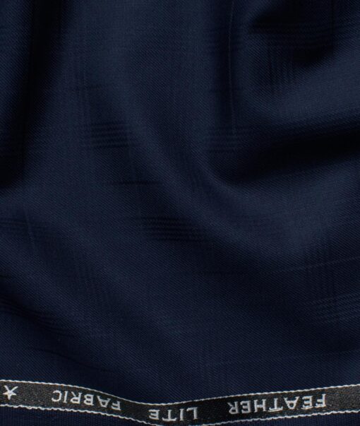 Raymond Men's Terry Rayon  Checks  Unstitched Suiting Fabric (Dark Royal Blue)