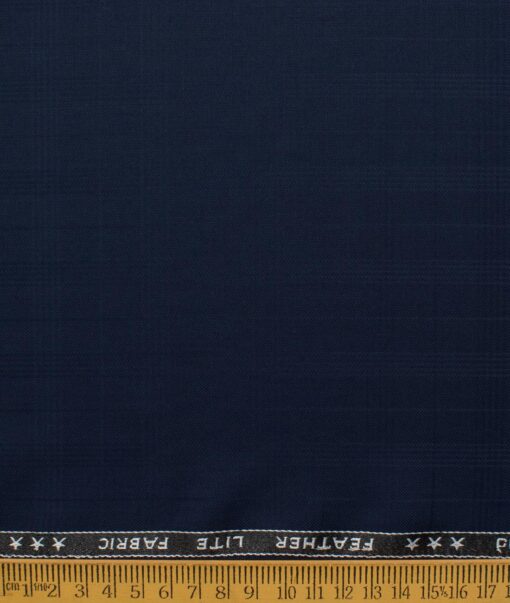 Raymond Men's Terry Rayon  Checks  Unstitched Suiting Fabric (Dark Royal Blue)