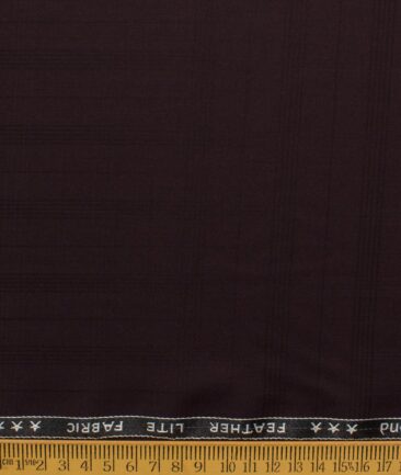 Raymond Men's Terry Rayon  Checks  Unstitched Suiting Fabric (Dark Wine)