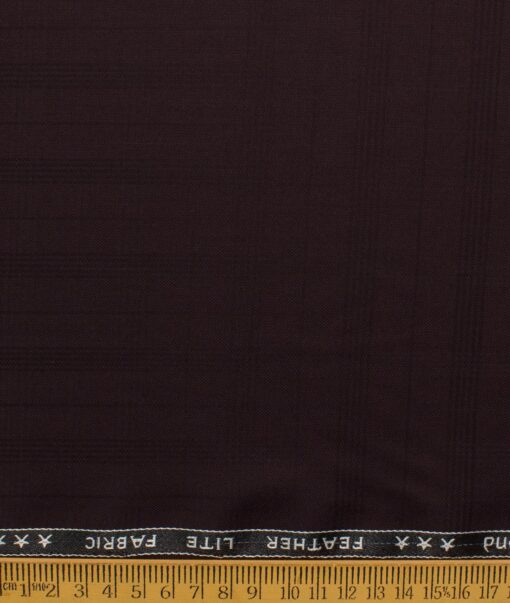 Raymond Men's Terry Rayon  Checks  Unstitched Suiting Fabric (Dark Wine)