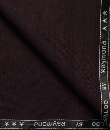 Raymond Men's Terry Rayon  Checks  Unstitched Suiting Fabric (Dark Wine)