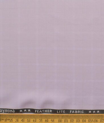 Raymond Men's Terry Rayon  Checks  Unstitched Suiting Fabric (Lavender Pink)