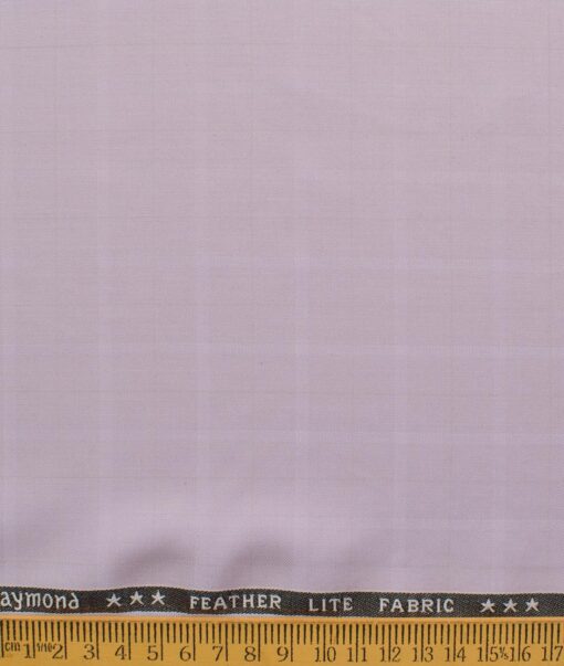 Raymond Men's Terry Rayon  Checks  Unstitched Suiting Fabric (Lavender Pink)