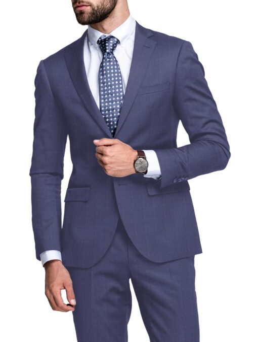 Raymond Men's Terry Rayon  Checks  Unstitched Suiting Fabric (Purple)