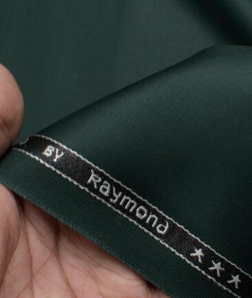 Raymond Men's Terry Rayon  Solids  Unstitched Suiting Fabric (Bottle Green)