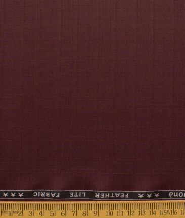 Raymond Men's Terry Rayon  Checks  Unstitched Suiting Fabric (Wine)