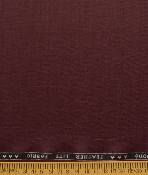 Raymond Men's Terry Rayon  Checks  Unstitched Suiting Fabric (Wine)