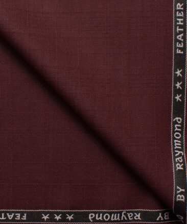 Raymond Men's Terry Rayon  Checks  Unstitched Suiting Fabric (Wine)