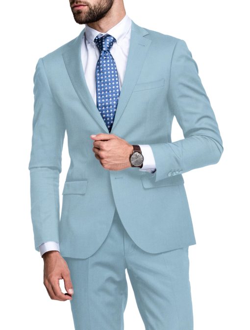 Raymond Men's Polyester Viscose  Structured  Unstitched Suiting Fabric (Arctic Blue)