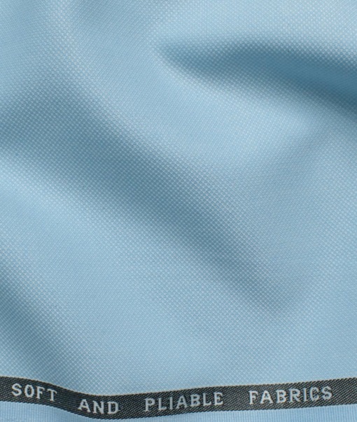 Raymond Men's Polyester Viscose  Structured  Unstitched Suiting Fabric (Arctic Blue)