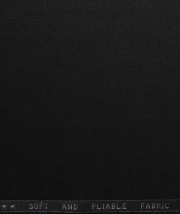 Raymond Men's Polyester Viscose  Solids  Unstitched Suiting Fabric (Jet Black)
