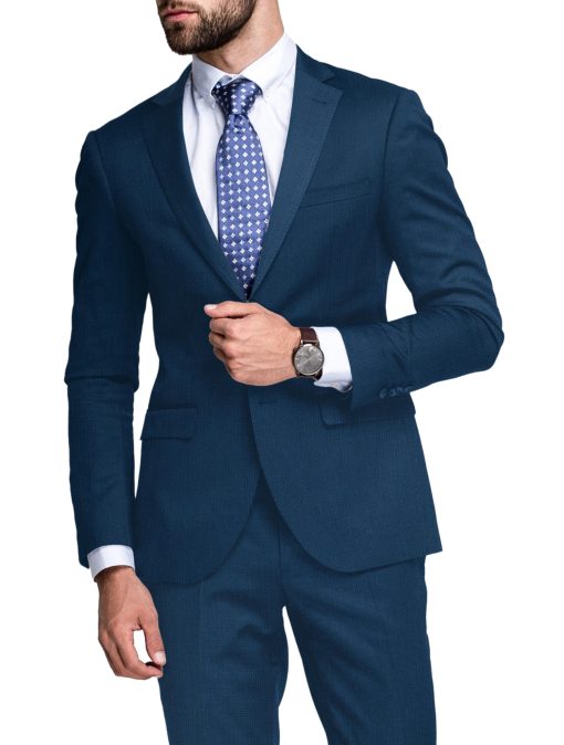 Raymond Men's Terry Rayon  Structured  Unstitched Suiting Fabric (Regal Blue)