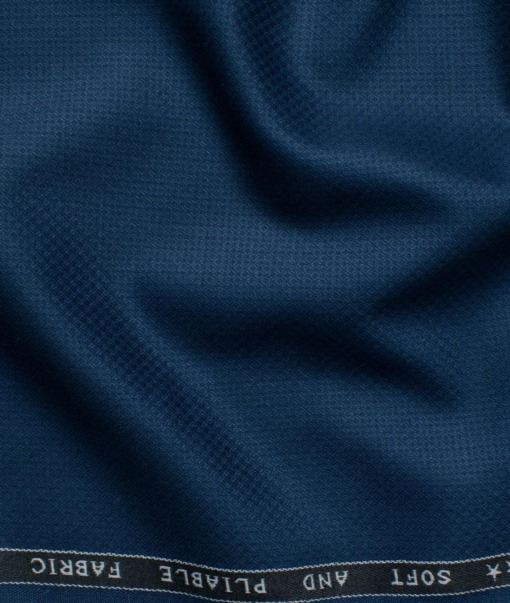Raymond Men's Terry Rayon  Structured  Unstitched Suiting Fabric (Regal Blue)