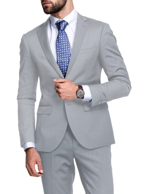 Raymond Men's Terry Rayon  Structured  Unstitched Suiting Fabric (Light Silver Grey)