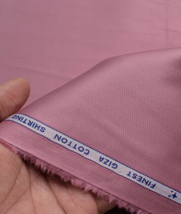 Burgoyne Men's Giza Cotton Solids  Unstitched Shirting Fabric (Light Mauve)